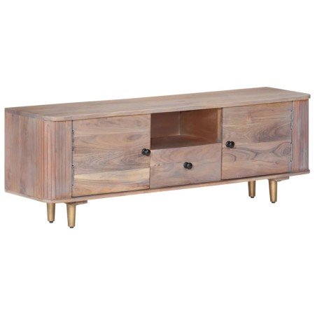 Mueble de TV de madera maciza de acacia 118x30x40 cm en Muebles TV | Comprar online en Foro24