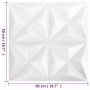 Paneles de pared 3D 24 unidades blanco origami 6 m² 50x50 cm