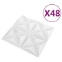 Paneles de pared 3D 48 unidades blanco origami 12 m² 50x50 cm