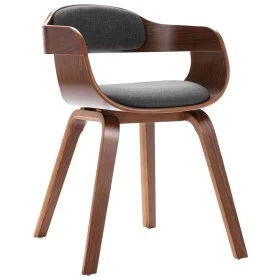 Silla de comedor madera curvada y tela gris oscuro de vidaXL, Sillas de comedor - Ref: Foro24-327332, Precio: 180,30 €, Descu...