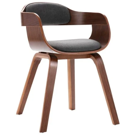 Curved wood and dark gray fabric dining chair by vidaXL, dining chairs - Ref: Foro24-327332, Price: 180,30 €, Discount: %