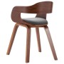 Silla de comedor madera curvada y tela gris oscuro de vidaXL, Sillas de comedor - Ref: Foro24-327332, Precio: 183,94 €, Descu...
