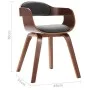 Curved wood and dark gray fabric dining chair by vidaXL, dining chairs - Ref: Foro24-327332, Price: 180,30 €, Discount: %