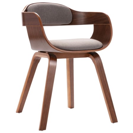 Esszimmerstuhl aus Bugholz und taupegrauem Stoff von vidaXL, Essstühle - Ref: Foro24-327334, Preis: 191,12 €, Rabatt: %