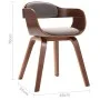 Bentwood and taupe gray fabric dining chair by vidaXL, dining chairs - Ref: Foro24-327334, Price: 186,99 €, Discount: %