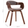 Esszimmerstuhl aus Bugholz und taupegrauem Stoff von vidaXL, Essstühle - Ref: Foro24-327334, Preis: 191,12 €, Rabatt: %