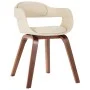 Silla de comedor de madera curvada y cuero artificial blanco de vidaXL, Sillas de comedor - Ref: Foro24-327330, Precio: 189,8...