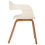 Silla de comedor de madera curvada y cuero artificial blanco de vidaXL, Sillas de comedor - Ref: Foro24-327330, Precio: 201,1...