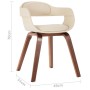 Silla de comedor de madera curvada y cuero artificial blanco de vidaXL, Sillas de comedor - Ref: Foro24-327330, Precio: 201,1...