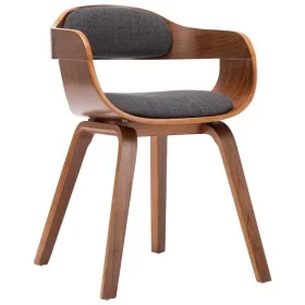 Dark gray fabric and curved wood dining chair by vidaXL, dining chairs - Ref: Foro24-283132, Price: 202,38 €, Discount: %