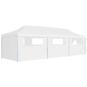 Carpa de fiestas pop-up plegable con 8 paredes blanco 3x9 m