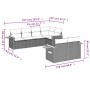 Set de sofás de jardín 7 pzas con cojines ratán sintético gris