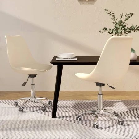 Swivel dining chairs 2 units cream fabric by vidaXL, dining chairs - Ref: Foro24-338359, Price: 129,40 €, Discount: %