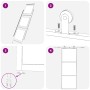 Puerta corredera de 3 paneles ESG vidrio y aluminio negra