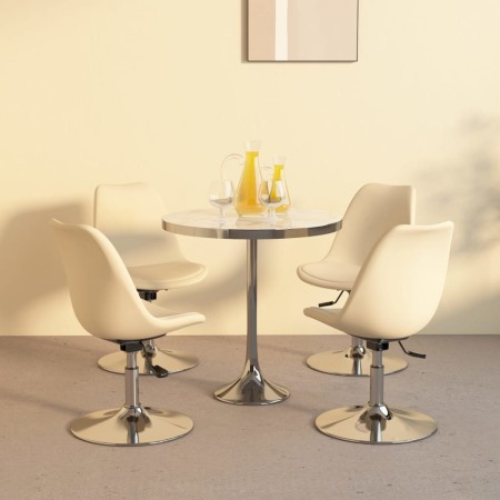 Drehbare Esszimmerstühle, 4 Einheiten, cremefarbener Stoff von vidaXL, Essstühle - Ref: Foro24-338337, Preis: 257,94 €, Rabat...
