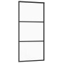Puerta corredera ESG vidrio y aluminio negra 90x205 cm