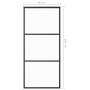 Puerta corredera ESG vidrio y aluminio negra 90x205 cm