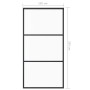 Puerta corredera ESG vidrio y aluminio negra 102x205 cm