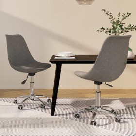 Drehbare Esszimmerstühle, 2 Einheiten, hellgrauer Stoff von vidaXL, Essstühle - Ref: Foro24-338341, Preis: 115,46 €, Rabatt: %