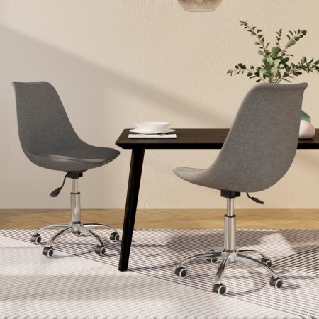 Drehbare Esszimmerstühle, 2 Einheiten, hellgrauer Stoff von vidaXL, Essstühle - Ref: Foro24-338341, Preis: 115,89 €, Rabatt: %