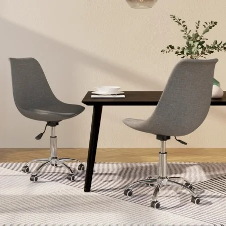 Swivel dining chairs 2 units light gray fabric by vidaXL, dining chairs - Ref: Foro24-338341, Price: 114,12 €, Discount: %