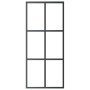 Puerta corredera ESG vidrio y aluminio negra 90x205 cm