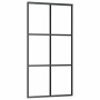 Puerta corredera ESG vidrio y aluminio negra 102x205 cm