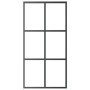 Puerta corredera ESG vidrio y aluminio negra 102x205 cm