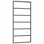 Puerta corredera ESG vidrio y aluminio negra 90x205 cm