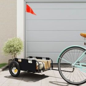Fahrradanhänger aus Eisen und schwarzem Oxford-Stoff von vidaXL, Fahrradanhänger - Ref: Foro24-94164, Preis: 80,24 €, Rabatt: %
