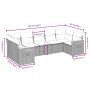 Set de sofás de jardín 7 pzas con cojines ratán sintético gris
