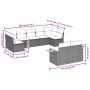 Set de sofás de jardín 8 piezas y cojines ratán sintético negro