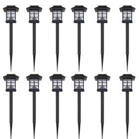 Solar lamp set 12 units with stakes 8.6x8.6x38 cm by vidaXL, Outdoor lighting - Ref: Foro24-41161, Price: 51,87 €, Discount: %