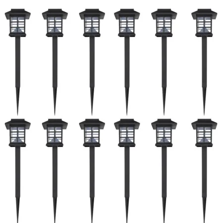 Solarlampen-Set 12 Einheiten mit Pfählen 8,6x8,6x38 cm von vidaXL, Außenbeleuchtung - Ref: Foro24-41161, Preis: 59,53 €, Raba...