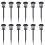 Solarlampen-Set 12 Einheiten mit Pfählen 8,6x8,6x38 cm von vidaXL, Außenbeleuchtung - Ref: Foro24-41161, Preis: 51,87 €, Raba...