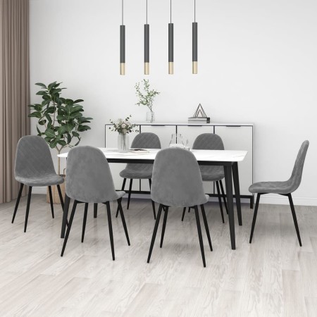 Drehbare Esszimmerstühle, 6 Stück, hellgrauer Samt von vidaXL, Essstühle - Ref: Foro24-3082881, Preis: 282,89 €, Rabatt: %