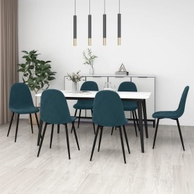 Esszimmerstühle 6 Einheiten aus blauem Samt von vidaXL, Essstühle - Ref: Foro24-3082880, Preis: 337,93 €, Rabatt: %