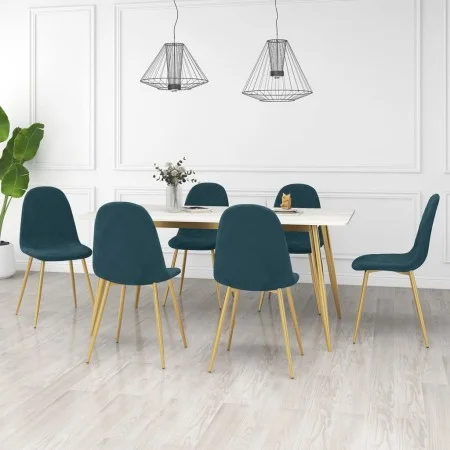 Esszimmerstühle 6 Einheiten aus blauem Samt von vidaXL, Essstühle - Ref: Foro24-3082869, Preis: 323,99 €, Rabatt: %