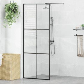 Mampara de ducha accesible vidrio ESG claro negro 80x195 cm