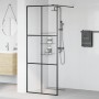 Mampara de ducha accesible vidrio ESG claro negro 80x195 cm
