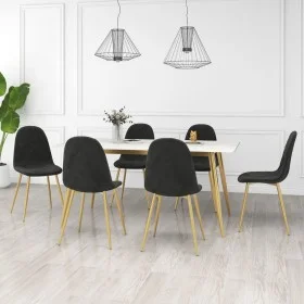Dining chair 6 units black velvet by vidaXL, dining chairs - Ref: Foro24-3082876, Price: 363,10 €, Discount: %