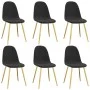 Esszimmerstuhl 6 Einheiten aus schwarzem Samt von vidaXL, Essstühle - Ref: Foro24-3082876, Preis: 363,10 €, Rabatt: %