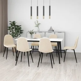 Dining chairs 6 units cream white velvet by vidaXL, dining chairs - Ref: Foro24-3082890, Price: 299,44 €, Discount: %