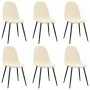 Sillas de comedor 6 unidades terciopelo blanco crema de vidaXL, Sillas de comedor - Ref: Foro24-3082890, Precio: 299,40 €, De...