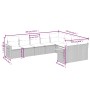 Set de sofás de jardín 9 pzas con cojines ratán sintético gris