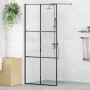 Mampara ducha accesible vidrio ESG transparente negro 90x195 cm