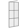 Mampara ducha accesible vidrio ESG transparente negro 90x195 cm