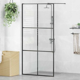 Mampara ducha accesible vidrio ESG transparente negro 100x195cm