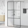 Mampara ducha accesible vidrio ESG transparente negro 115x195cm