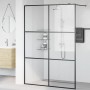 Mampara de ducha accesible vidrio ESG claro negro 140x195 cm